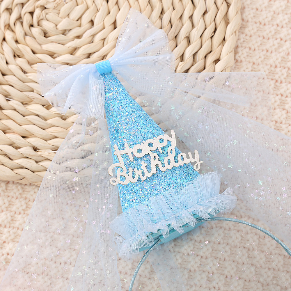 Birthday Party Celebration Glitter Birthday Hat Simple Children Hat Birthday Fairy Headband Children Baby Party Accessories