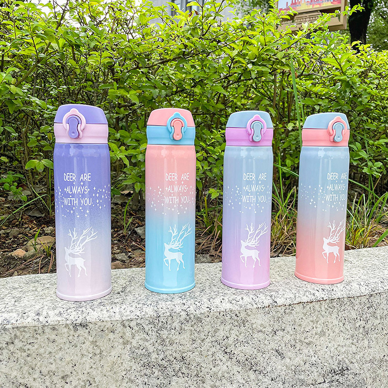 Christmas Gradient 304 Stainless Steel Student Children Boys and Girls Couple Insulated Bottle