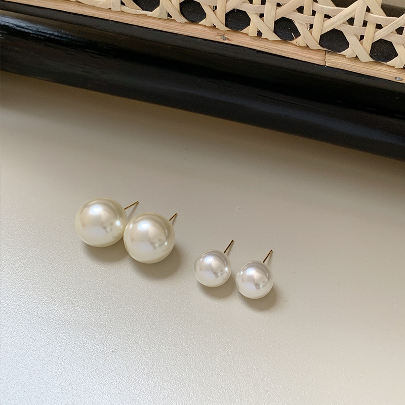 Same Pearl Stud Earrings S925 Internet Celebrity Temperament Wild Face-Looking Small Earrings Ins Style Special-Interest Earrings Women