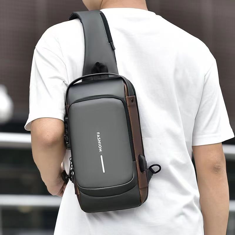 Password Anti-Theft Chest Bag Men's Shoulder Bag Large Capacity Casual Men's Bag Multi-Functional Messenger Bag Fashion