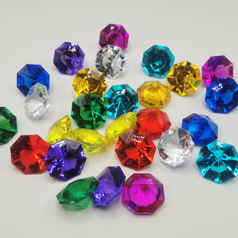 大号水晶玩具儿童七彩色宝石钻石百宝箱盒男孩女孩宝藏玻璃装饰品