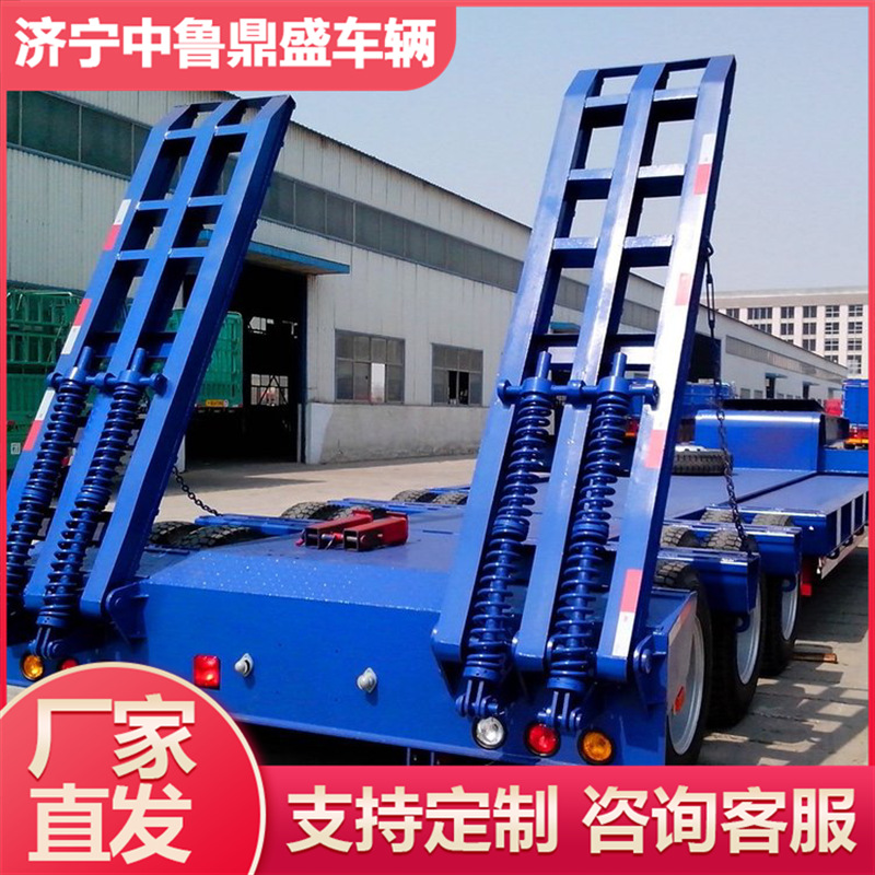 外贸型低平板半挂车 按需做多线轴重型货物运输低平板半挂车-阿里巴巴