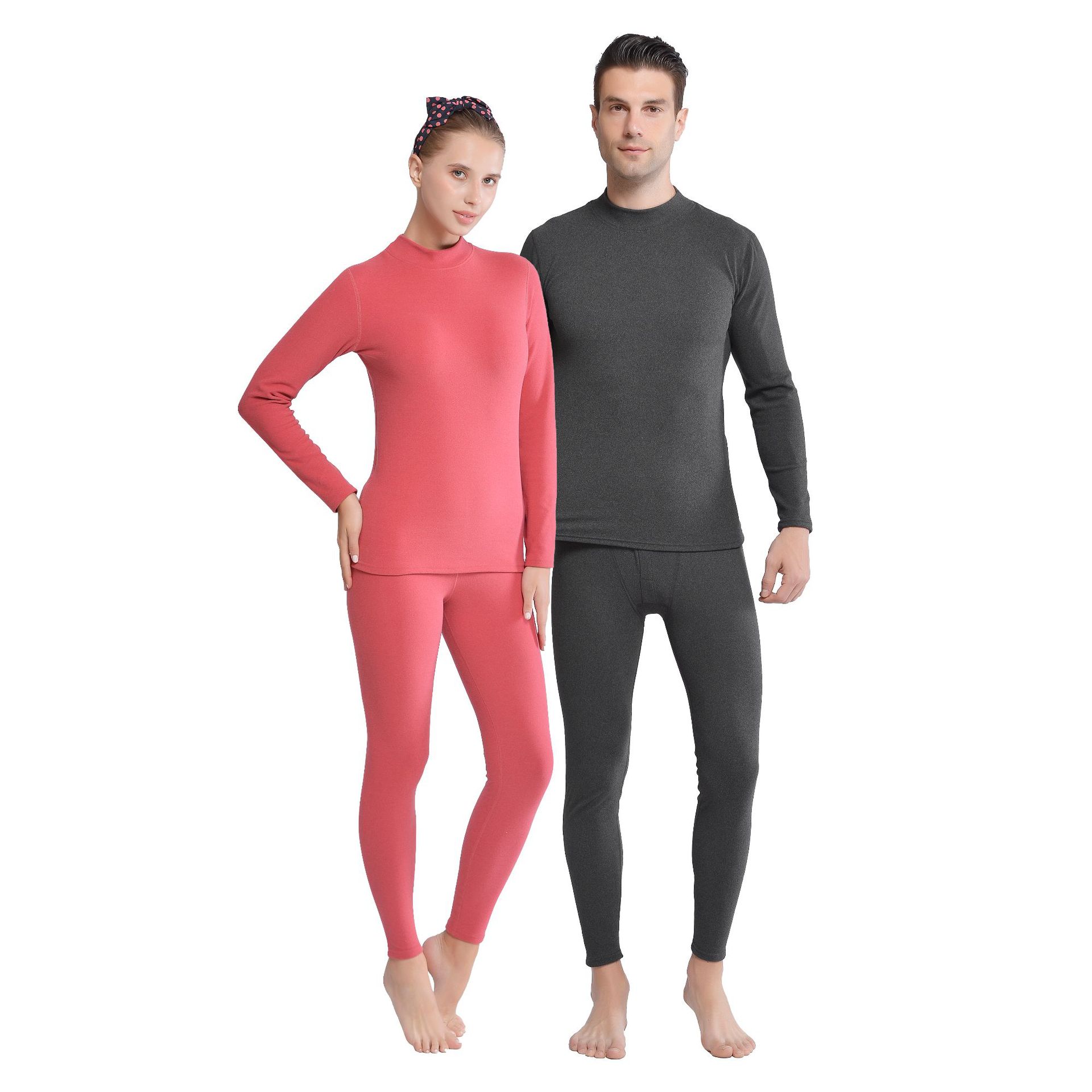 Autumn and Winter Thermal Underwear Dralon High-Necked Double-Sided Velvet Base Clothing Warm Long Underwear Suit Quick-Heating Long-Sleeved Pajamas