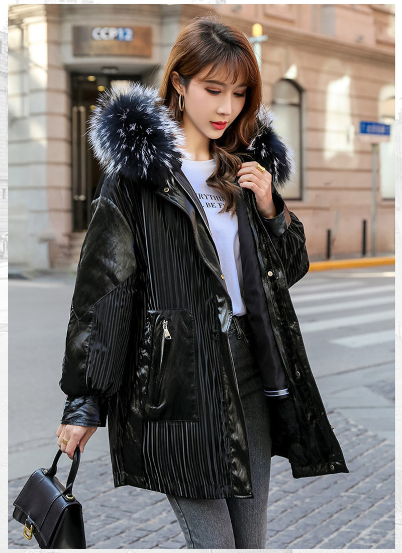 派克服2021新款女中长款可拆卸真兔毛内胆潮派宽松时尚皮草外套女