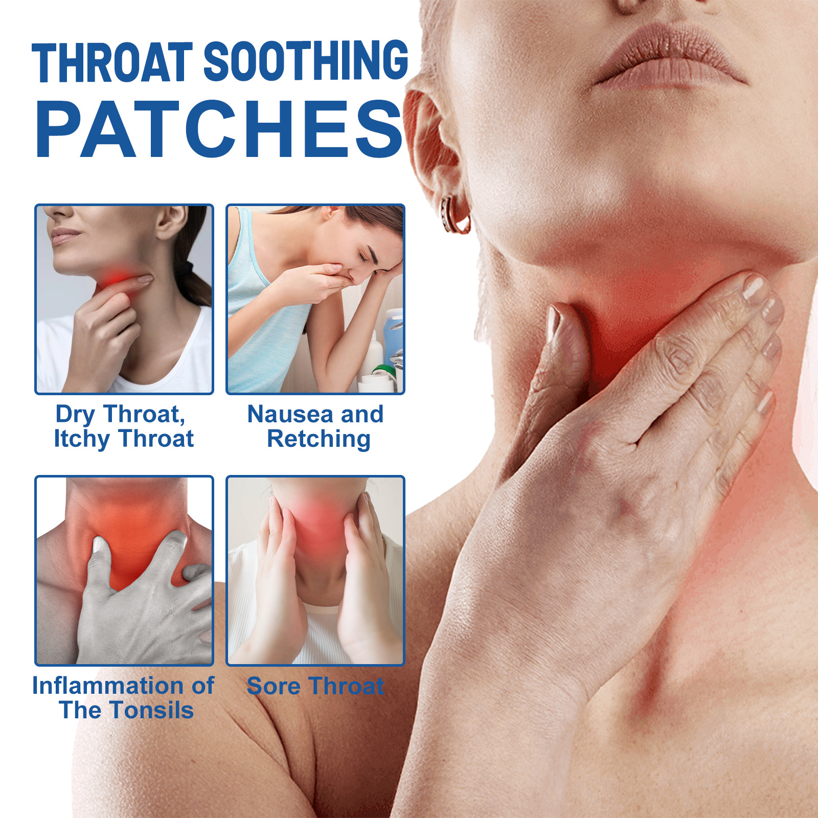 South Moon Throat Nursing Adhesive Bandage Relieve Throat Discomfort Throat Swelling and Pain Foreign Body Dryness and Itching Body Nursing Adhesive Bandage