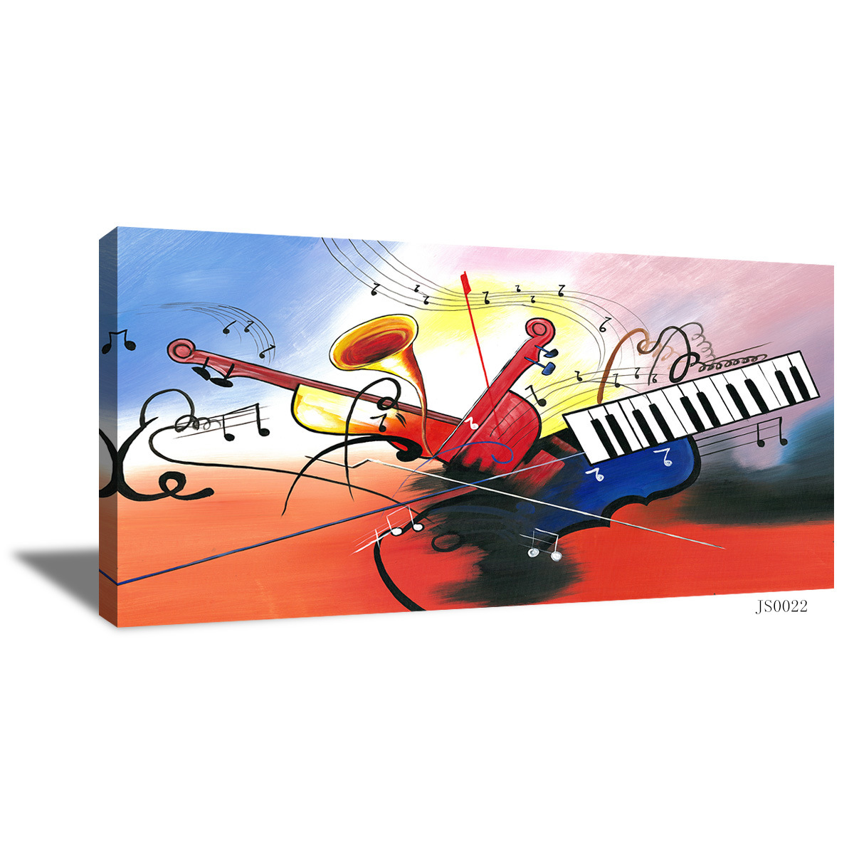 抽象音乐小提琴乐器客厅装饰画喷绘帆布无框画亚马逊跨境一件代发