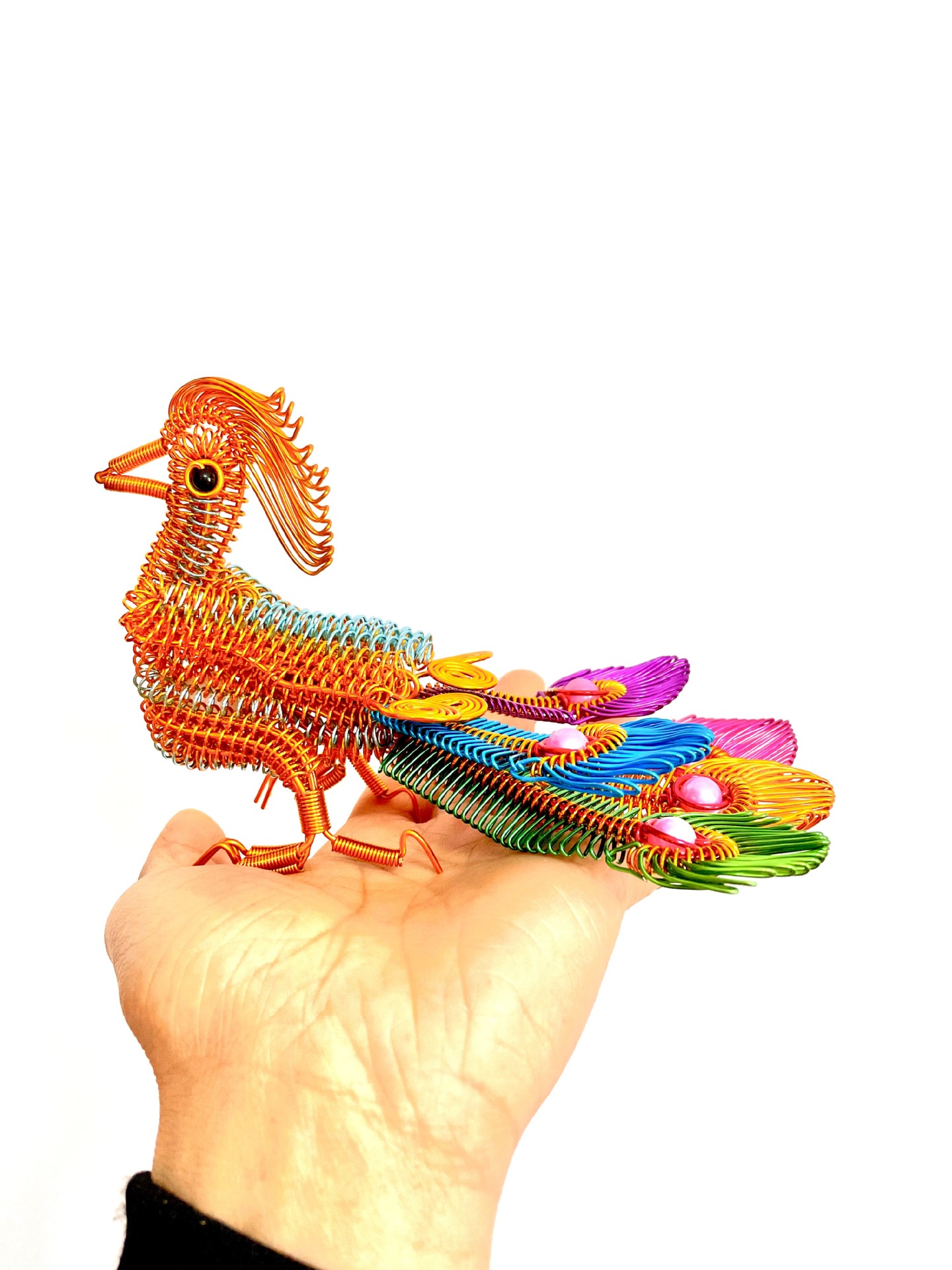 (5尾巴凤凰)彩色氧化铝线摆件创意手工铝线手工艺品材料包龙动物