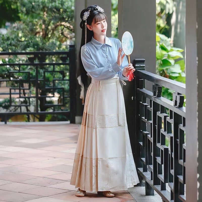 侍女赋原创明制汉服马面裙织金胖mm中长款马面裙汉元素夕夕专拍