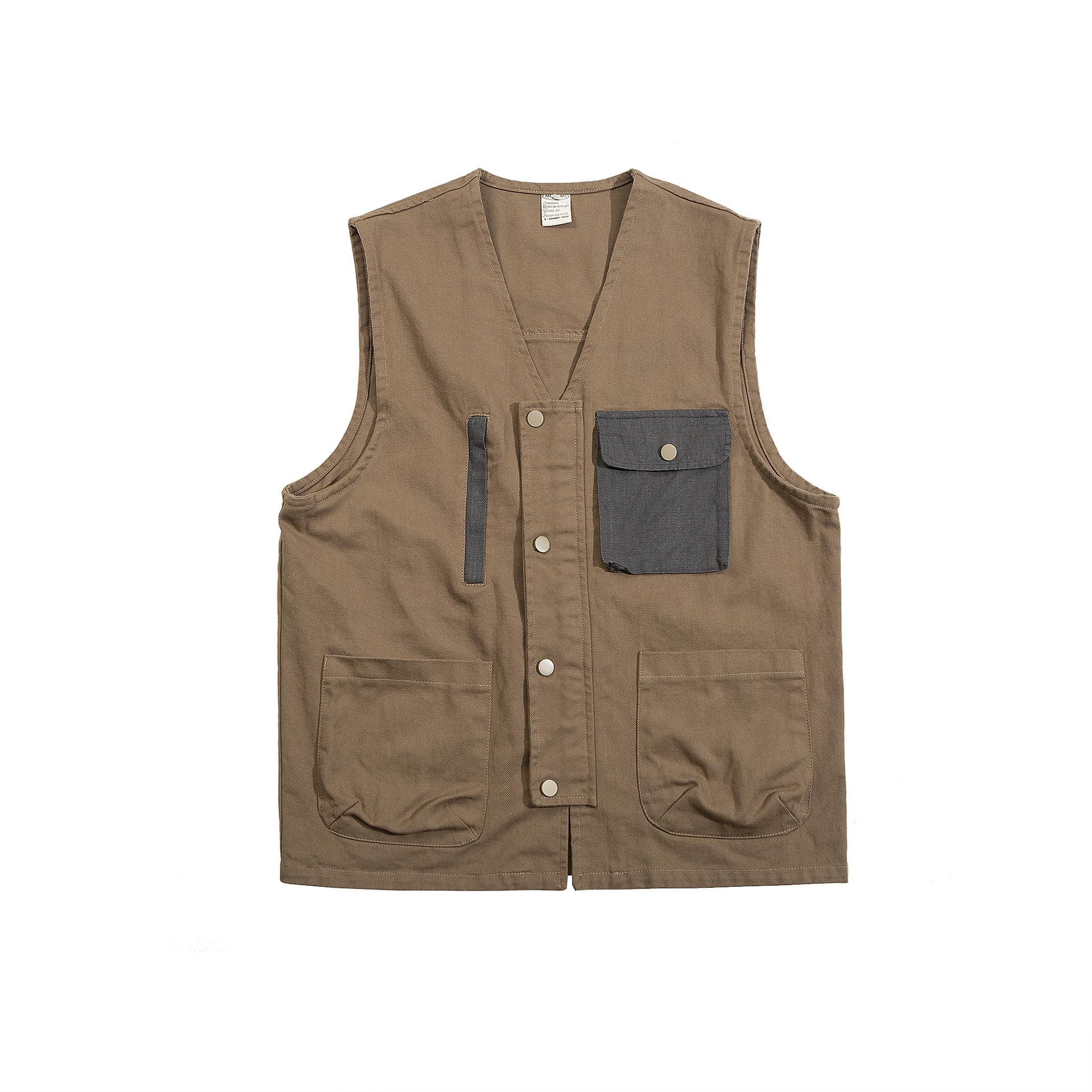 fh男装|2023秋季新款全棉洗水工装口袋日潮美式马甲百搭复古马甲