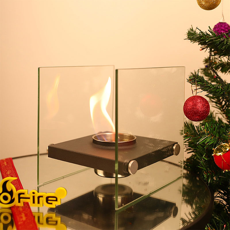 Double-Sided Glass Mini Fireplace Small Glass Fireplace Alcohol Small Fireplace Mini Alcohol Lamp