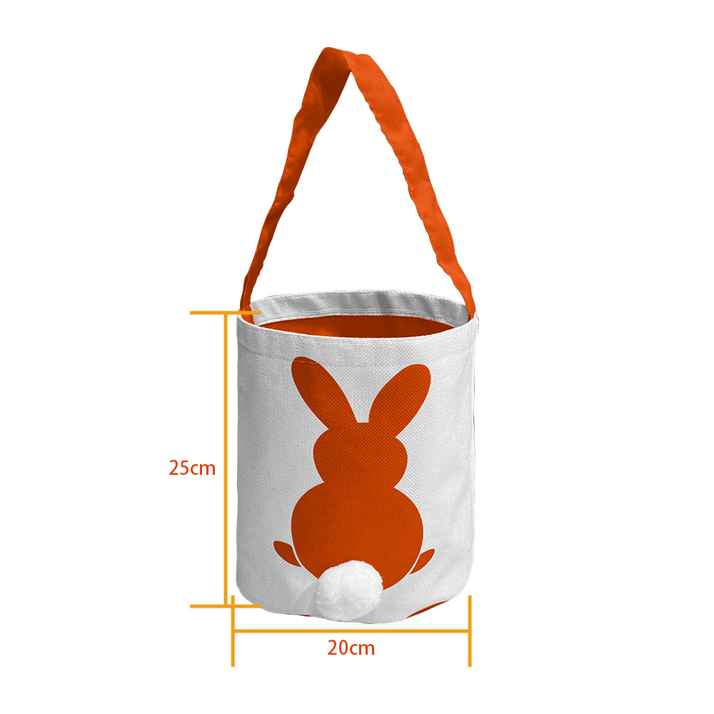 Easter Shopping Basket Trend Rabbit White Tail Color Gift Bag 300G Cotton Linen Tote Bag