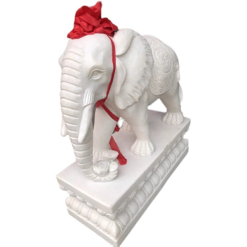 适用石雕大象一对汉白玉青石石象别墅看门酒店吸财象庭院门口家用