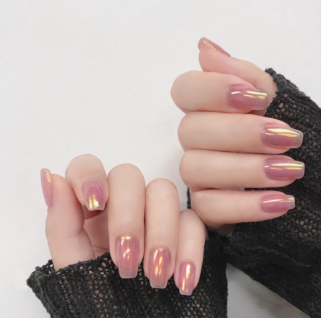 2020网红极光穿戴美甲可拆卸防水24片假指甲片成品欧美美甲贴片