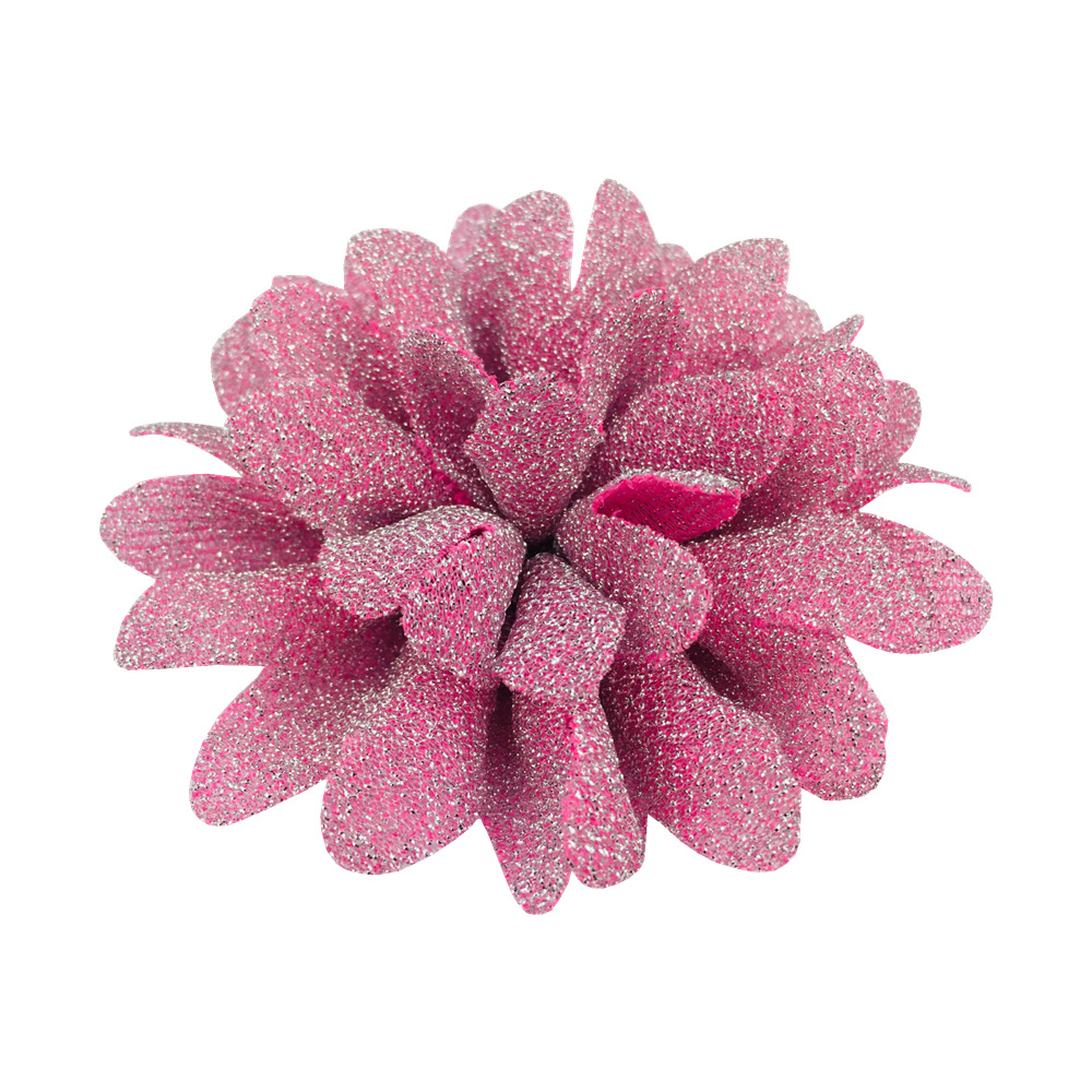 10cm新款银丝布头花鞋帽花儿童头饰女孩服饰发饰配件直销现货批发