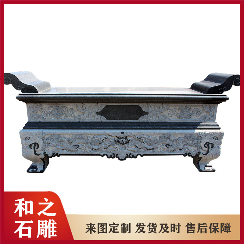 福建传统石雕供桌图片 石材佛香案台造型 摆放香炉石桌