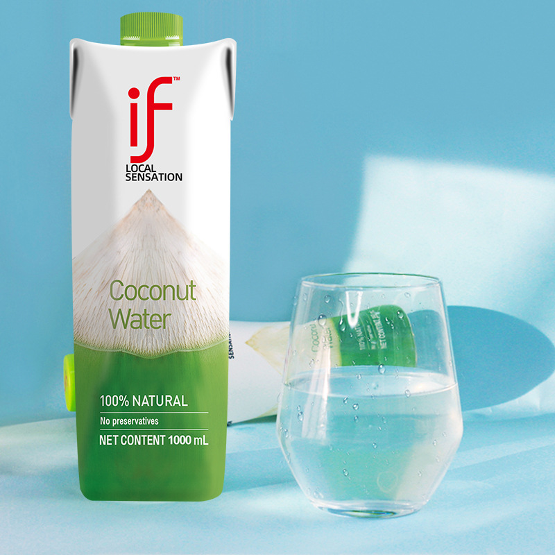 泰国进口if 100%椰子水0脂肪椰汁纯椰青汁网红饮料健身果汁饮品1l