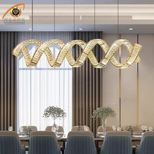 现代餐厅水晶吊灯轻奢高档大气意式设计师别墅吧台简约长条吊灯