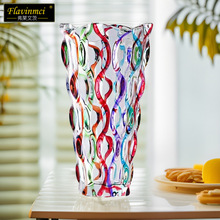新款彩色玻璃花瓶干花鲜花插花摆件家用客厅水养富贵竹鲜花花瓶