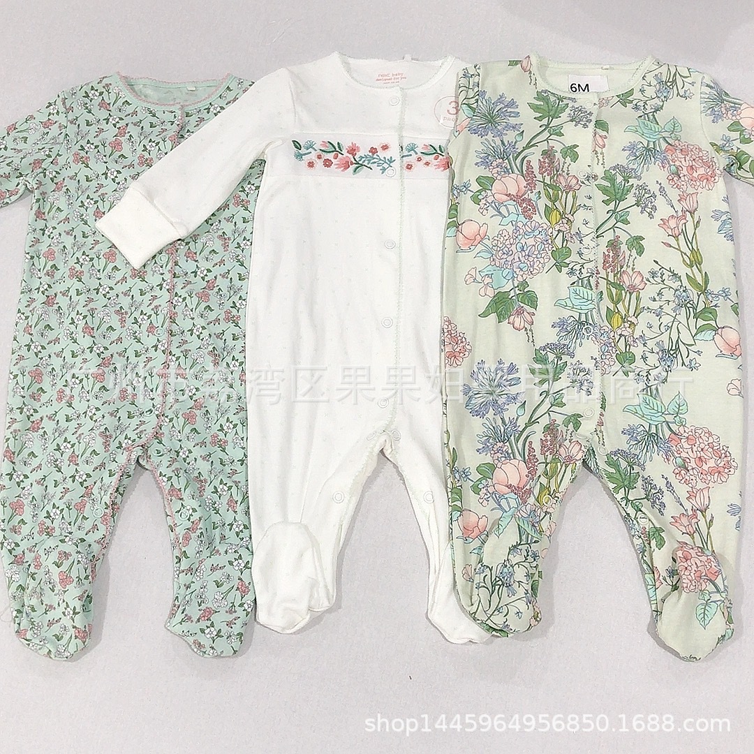 Foreign Trade Original Baby Jumpsuit Cotton Children Baby Jumpsuit Outwear Long Climbing Snap Button Four Seasons Baby Clothes