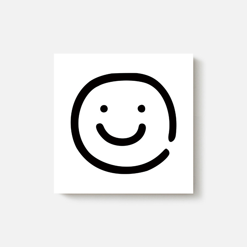 ins极简风 开心难过笑脸挂画趣味名宿软装画芯画油画布无框装饰画