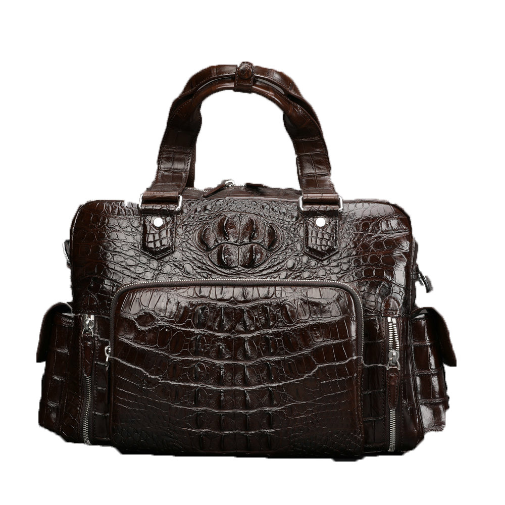 真皮旅行包暹罗鳄鱼皮男士旅行袋行李包户外旅游手提包男皮包