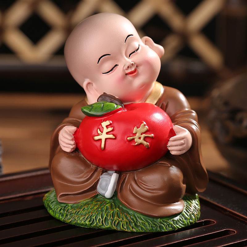 装饰品小摆件禅意小和尚可爱小沙弥工艺品摆设车内车上车载饰品