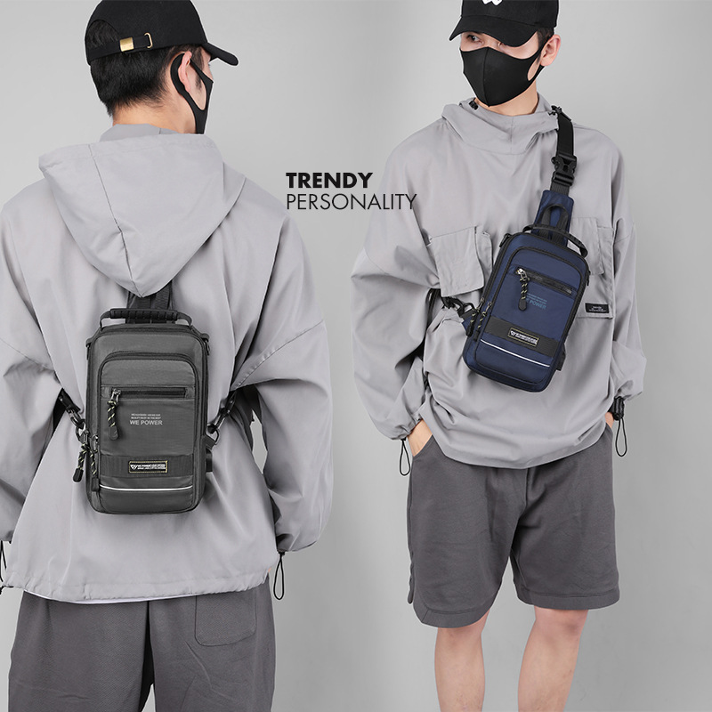 New Men's Chest Bag Outdoor Functional Crossbody Bag European and American Fashion Shoulder Bag Small Backpack