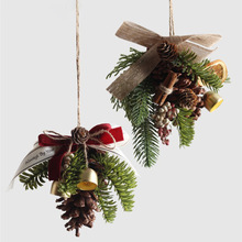 圣诞装饰品松果松针铃铛丝带蝴蝶结混合挂饰挂件整体礼盒节日氛围