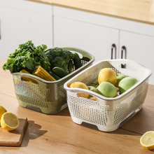双层塑料洗菜盆沥水篮子厨房神器多功能客厅家用水果盘洗水果菜篮