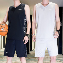 2024新款男运动背心套装大码男装青年篮球服夏季短裤跑步服两件套