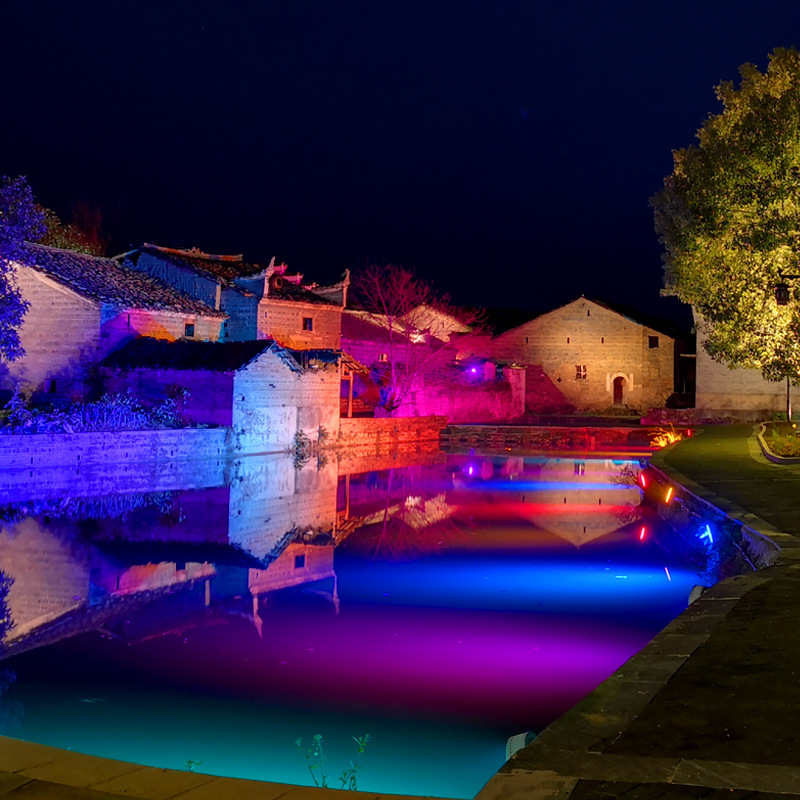 涂鸦智能wifi投光灯led泛光灯rgb七彩调光别墅庭院照明灯景观灯