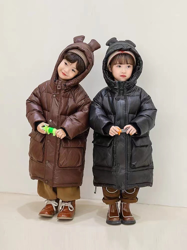 儿童羽绒服男童加厚宝宝2022新款冬季女童中小童到脚踝中长款过膝
