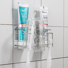 JZ48牙刷置物架壁挂式免打孔卫生间漱口杯牙杯套装不锈钢电动牙刷