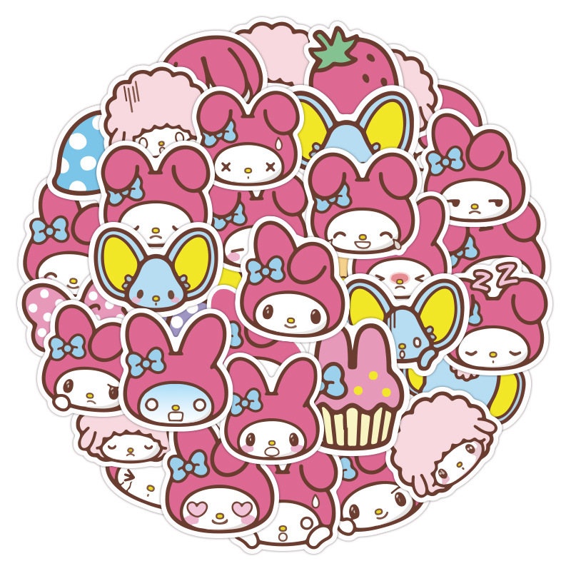 美乐蒂卡通贴纸涂鸦装饰防水素材手账手机ipad电脑头盔可爱小贴画