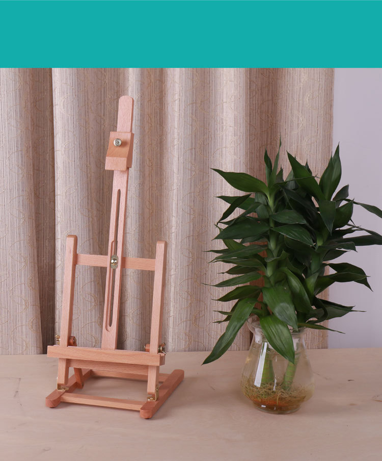 画板画框小油画架木质美术用品水彩颜料可升降折叠台式桌面展示架