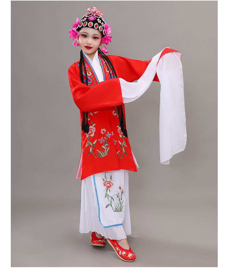 小荷风采京剧戏服儿童俏花旦演出服戏曲服装唱戏衣服水袖戏剧雪纺