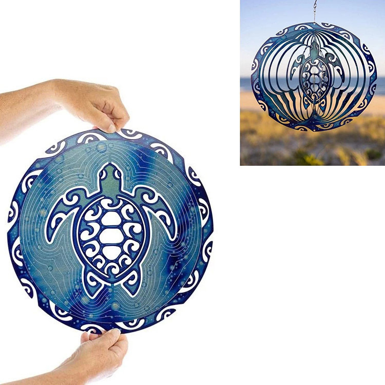 3d海龟旋转风铃3d turtle wind chimes 旋转吊饰工艺品家居装饰品