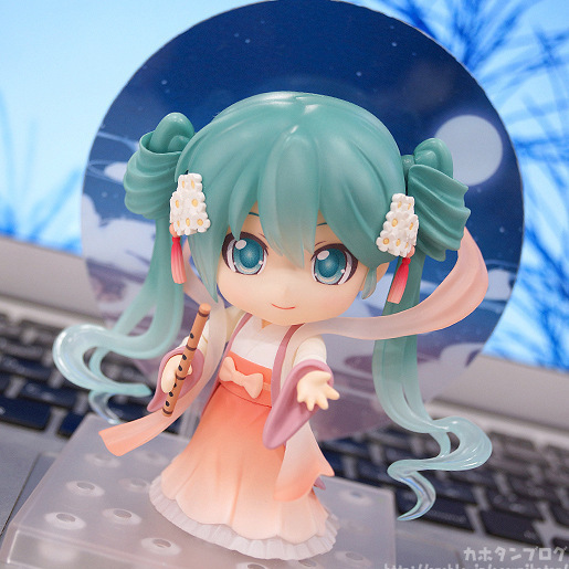 初音未来 q版539#中秋初音手办 可动换脸粘土公仔盒装摆件人偶