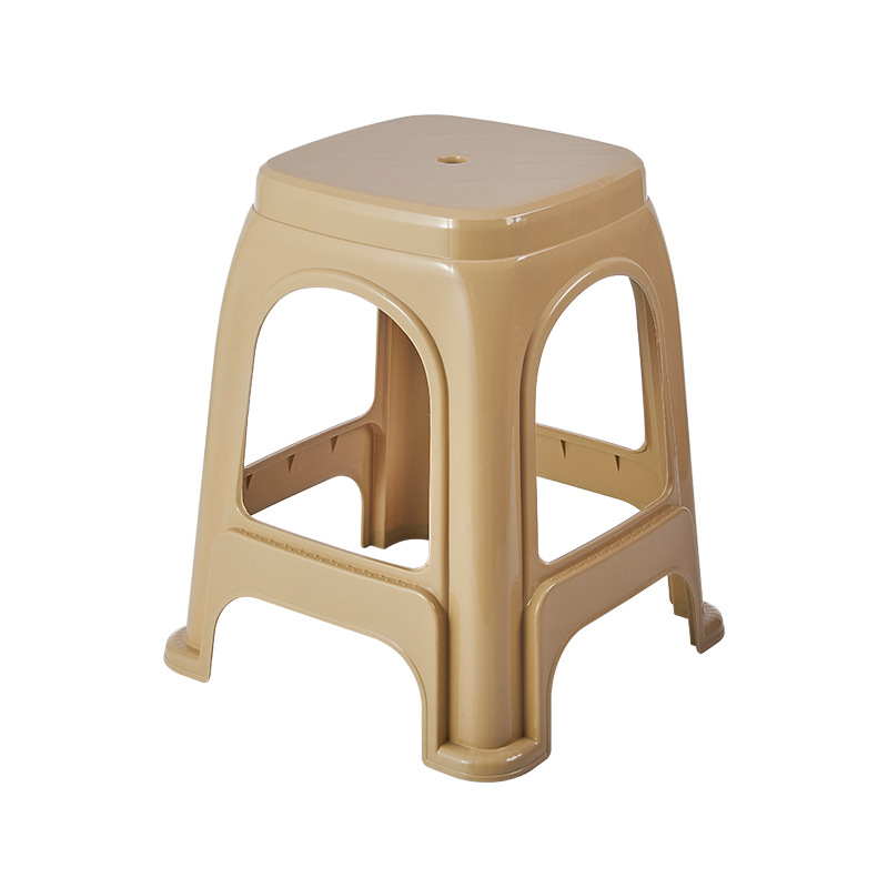 Plastic Stool Household Adult Living Room Dining Table and Chair High Stool Non-Slip Vulcanized Rubber Bench Stackable Modern Minimalist