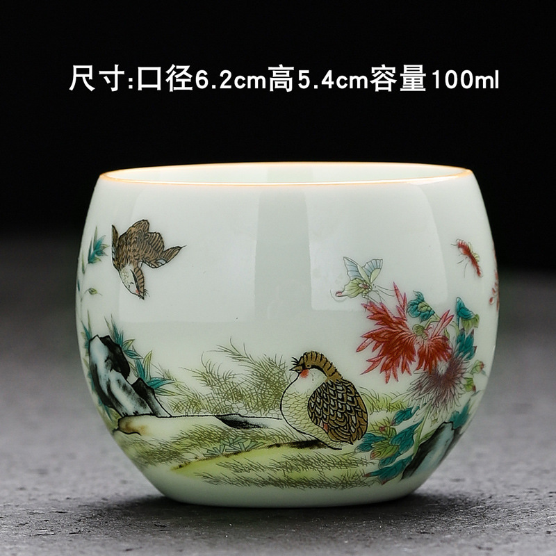 Ceramic Kung Fu Tea Cup Hand Painted Jianzhan Master Cup Large Tea Cup Tea Cup Single Cup Business Activity Festival Gift