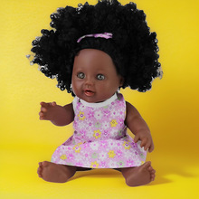 奈宝尼尔娃娃小黑人肤仿真娃娃非洲娃娃女孩搪胶洋娃娃