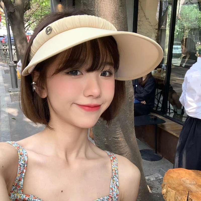 ins韩版短发遮阳帽夏季空顶防晒帽女防紫外线遮脸百搭出游显脸小