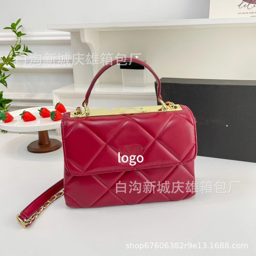 2023 New Kafuu Medium Bag Women's Personality Lipstick Pack Western Style Internet Celebrity Chain Bag Shoulder Crossbody Box Bag