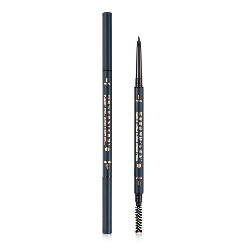 Chinese Style Double-Headed Eyebrow Pencil Ultra-Fine Three-Dimensional Long Lasting Waterproof Distinct Look Beginner Gray Brown Triangle Machete Eyebrow Pencil