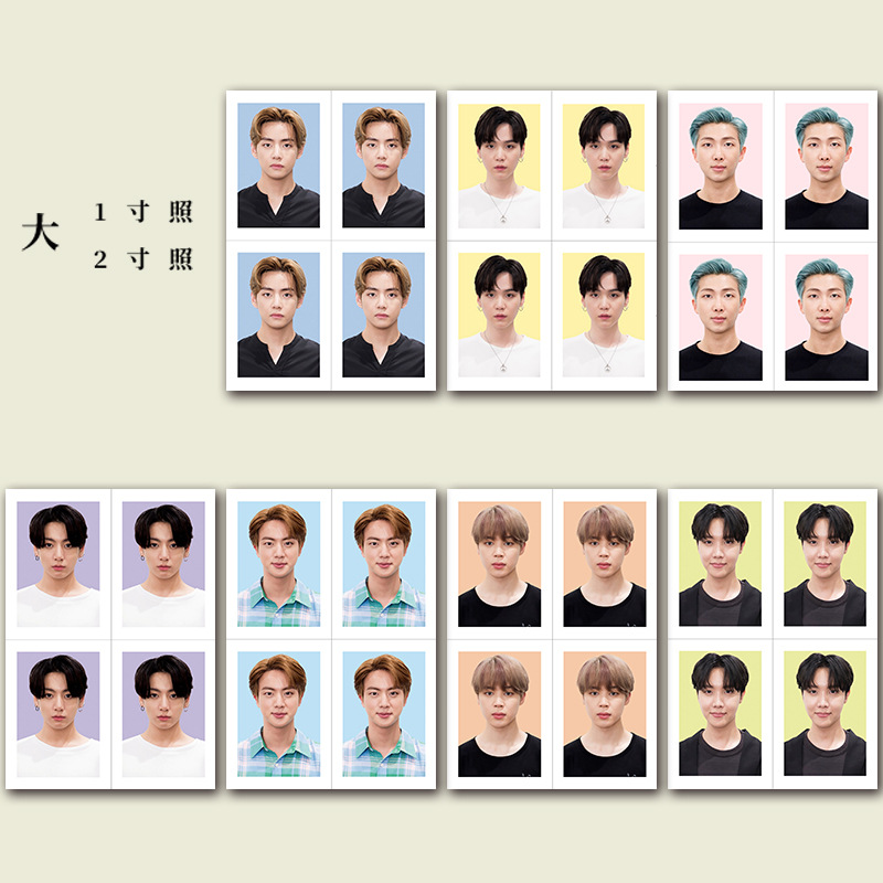 kpop防弹少年团1寸2寸证件照见面会应援周边收藏寸卡定制一件代发