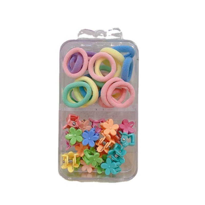 40-Piece Set Towel Ring Mini Jaw Clip Set Spring Candy Color Children Baby Hair Band Hair Band Female