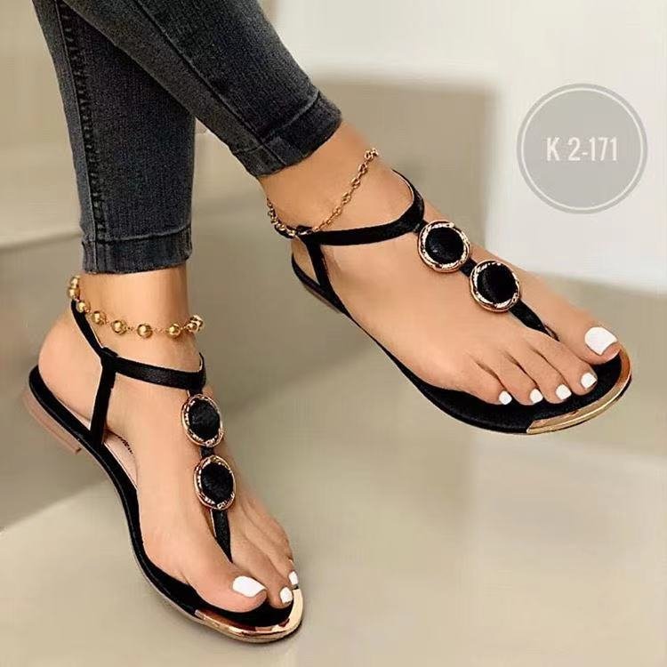 Yi Chi Wish Foreign Trade Large Size 2021 Summer New Casual Flat 43 Flip-Toe Beach Sandals Women Sandals