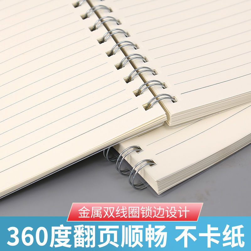Wholesale Pp Transparent Coil Notebook Ins Simple Student Notebook Blank Horizontal Grid Portable Notepad Spot