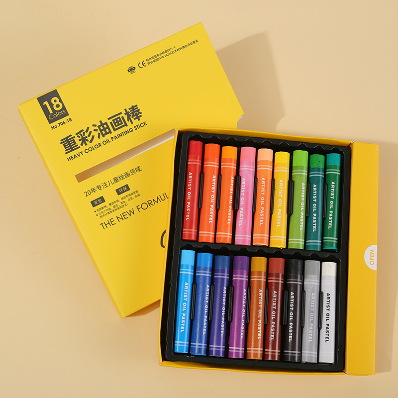 Color Oil Pastels 12/18/24/36 Color Art Organization Training Soft Heavy Color Stick Children Graffiti Magic Marker Pen