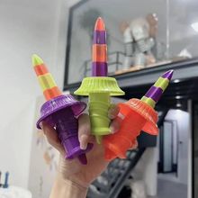 抖音网红同款玩具3d打印旋转伸缩剑锥形螺旋渐变色可伸缩儿童玩具
